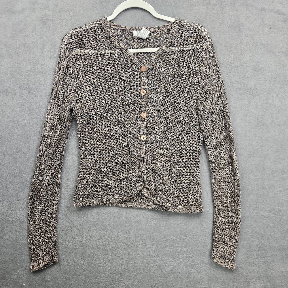 Christopher & Banks Marled Knit Button Cardigan Coastal Cottagecore Sweater